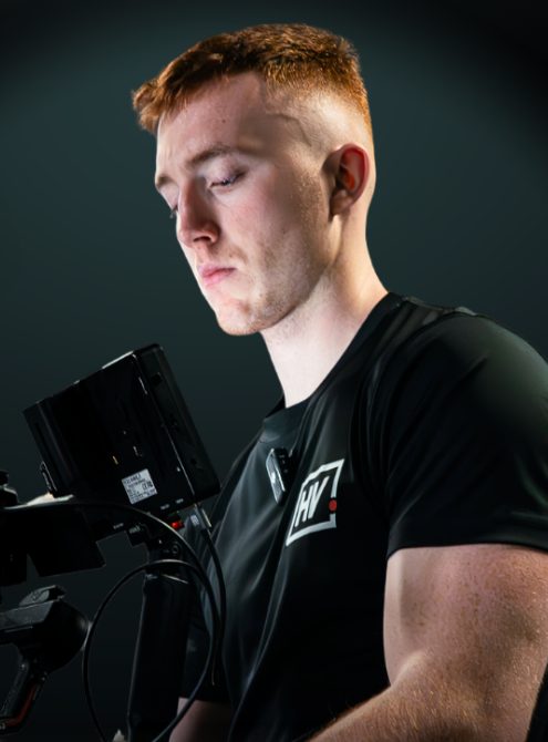 Lloyd Hunt, founder of Hunt Visuals, with a cinema camera